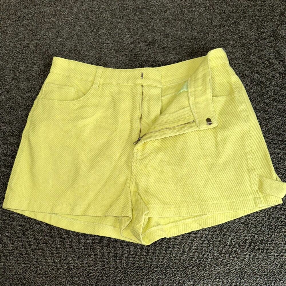 Forever 21 Woven Shorts Womens Large Wild Lime Pockets Flat Front 2" Inseam